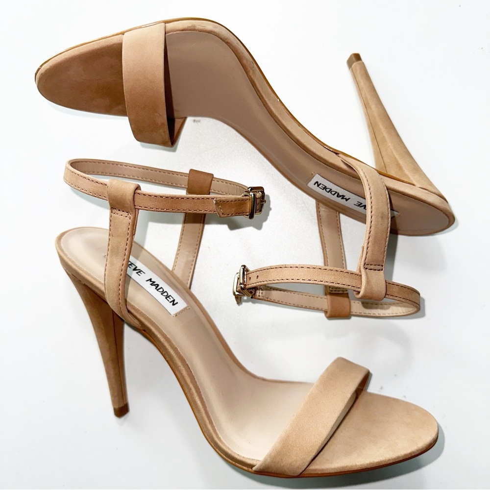 Steve Madden Tan Strappy Stiletto Sandals